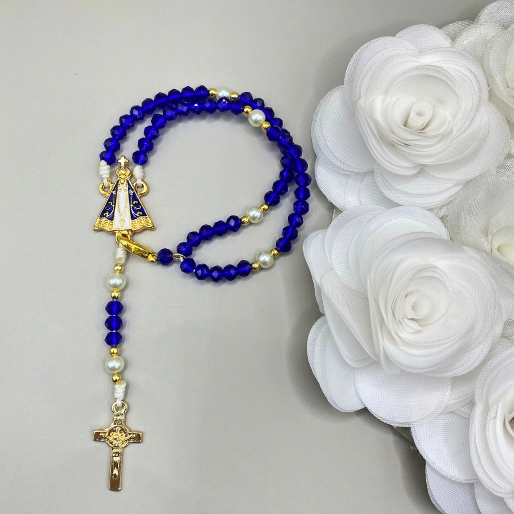 Pulseira Terço Nossa Senhora Aparecida Azul