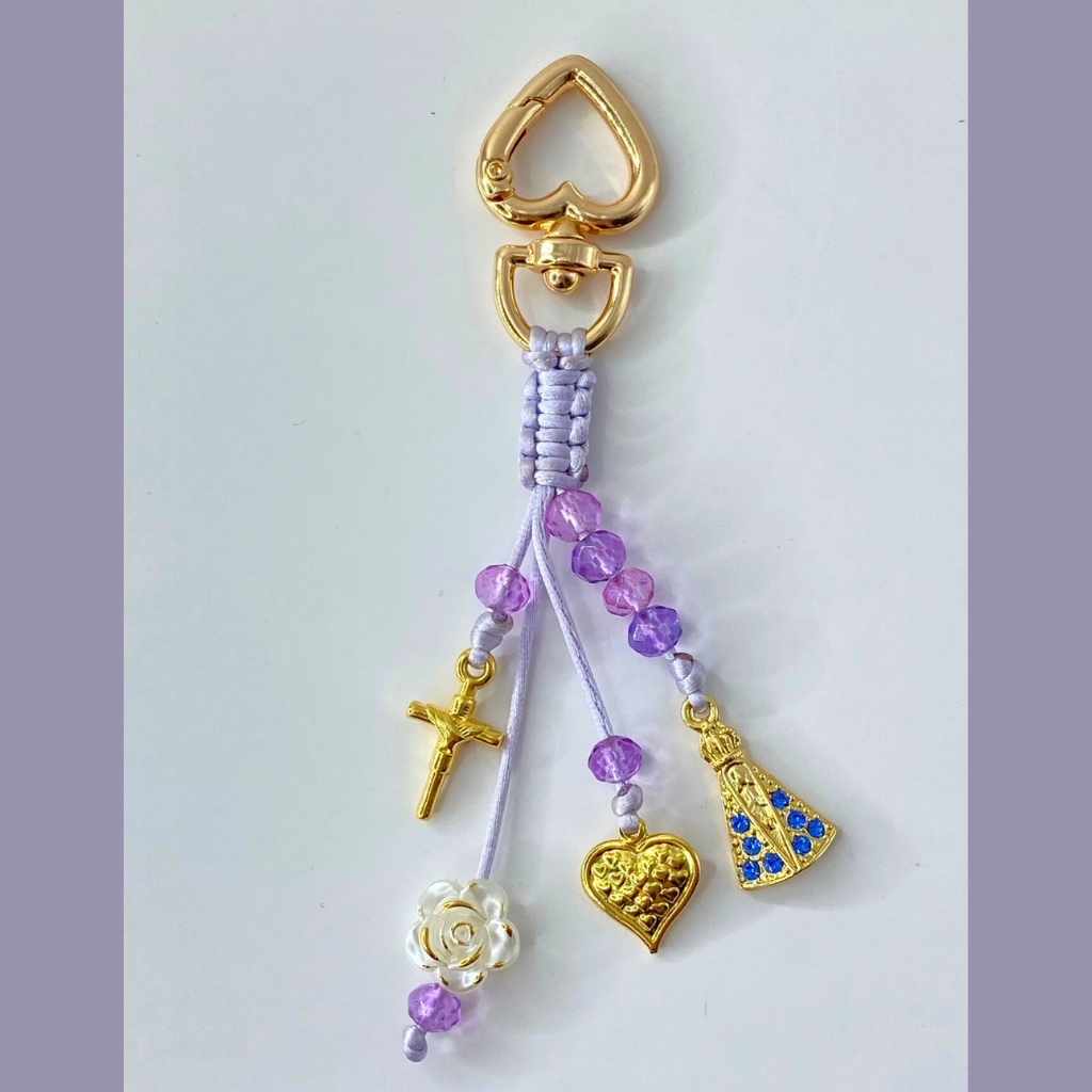 Devotional Keychain Lilac Our Lady of Aparecida