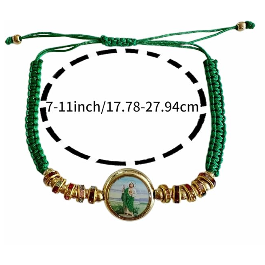 Pulseira Verde São Judas Tadeu – Ajustável