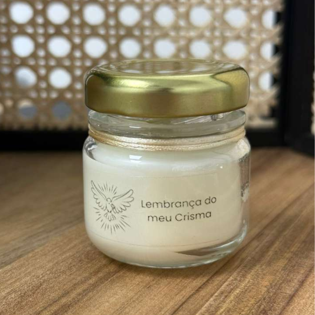 Lembrancinhas de Fé Velas Religiosas em Pote de Vidro 5cm