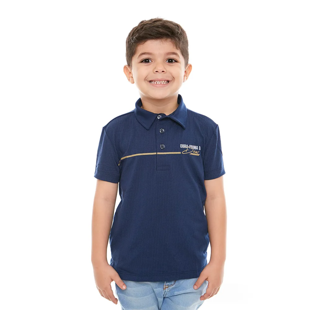Camiseta Gola Polo infantil Obra-prima de Deus