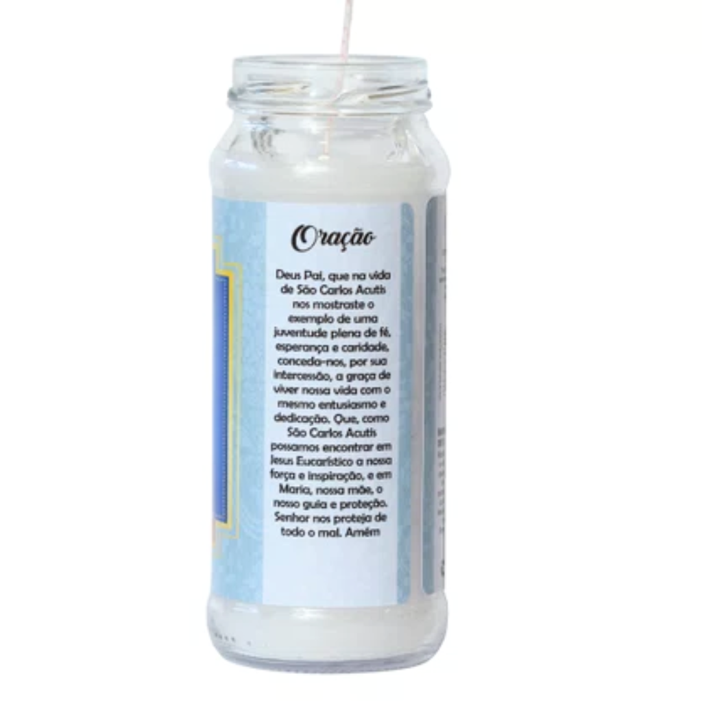 Glass Candle Saint Carlo Acutis