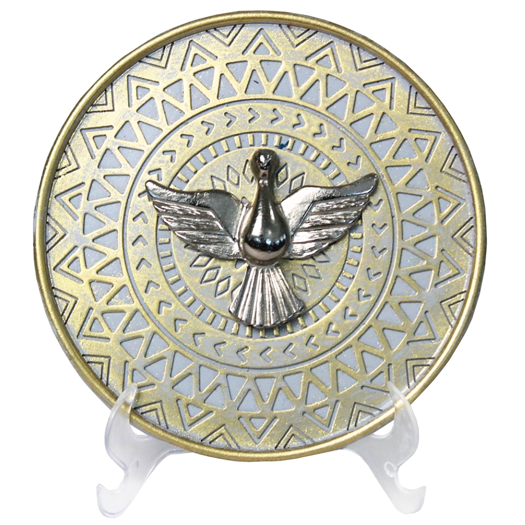 Imagem Divino Espírito Santo de Mesa em Metal e Resina Nacional
