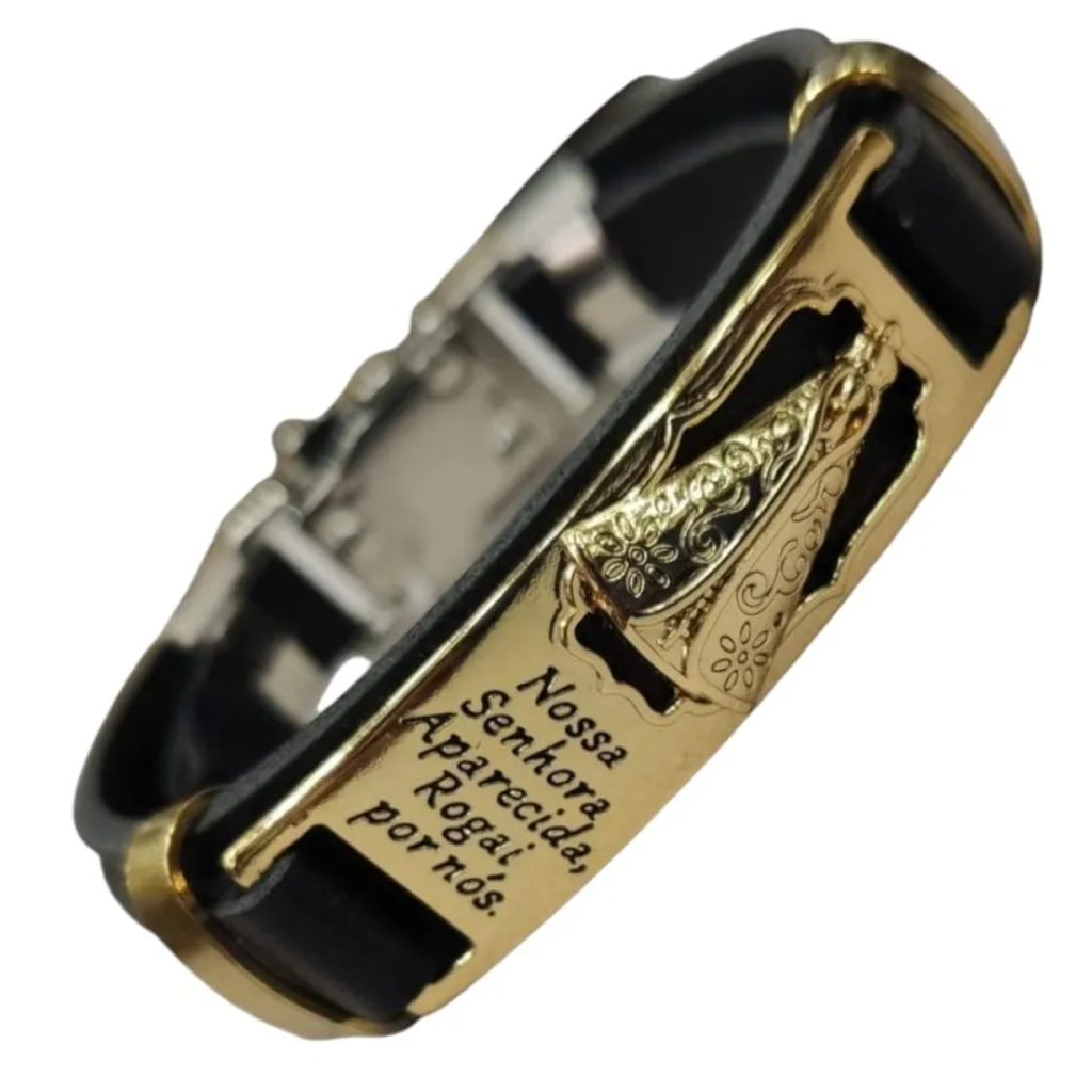 Leather Bracelet - Our Lady of Aparecida