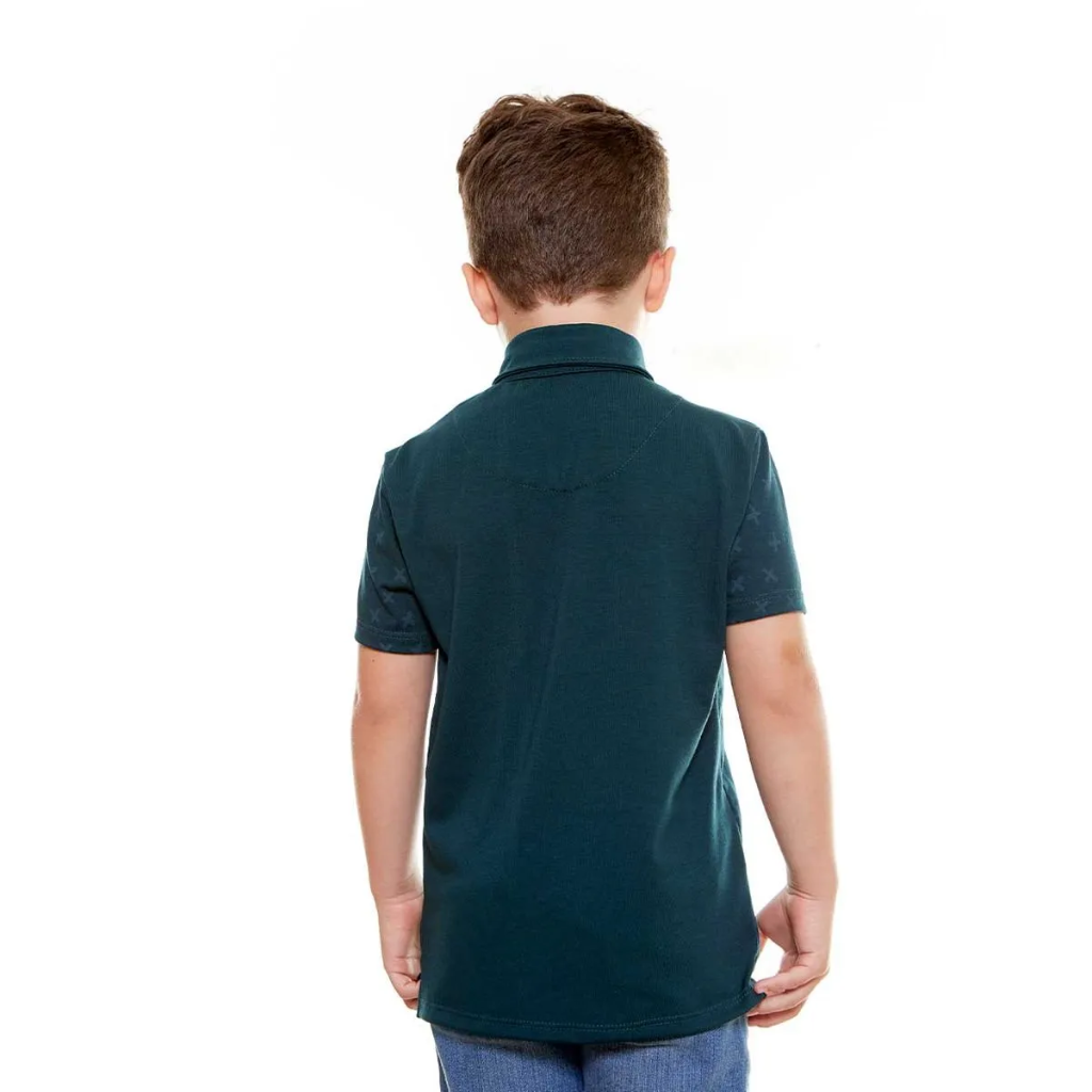 Camiseta Gola Polo infantil Deus cuida de mim