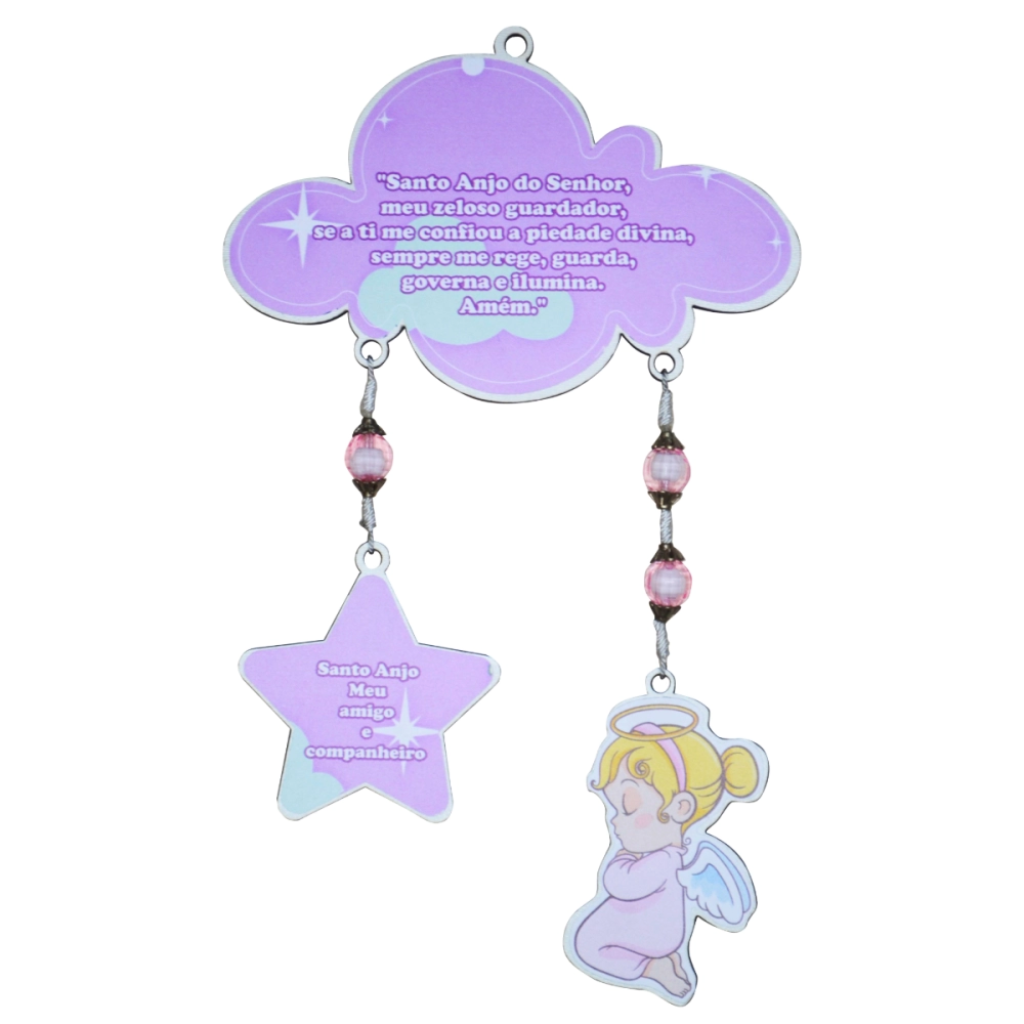 Guardian Angel Door Ornament - Pink/Blue