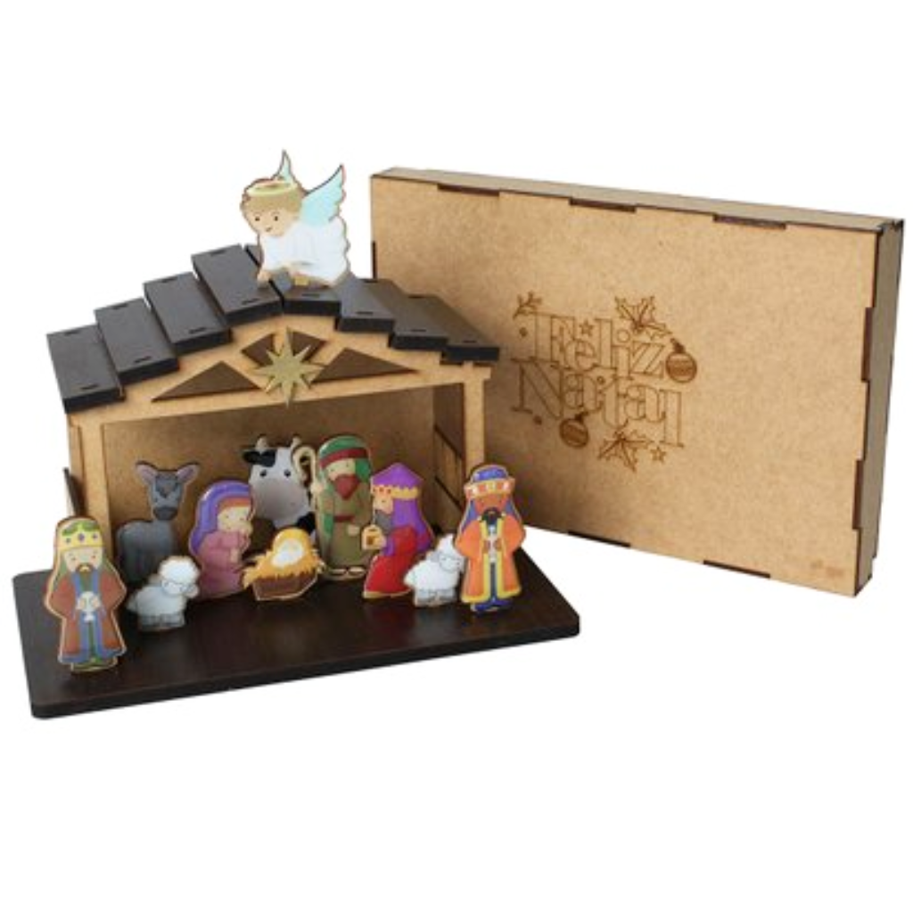 MDF Resin-Coated Nativity Scene - 11 Pieces