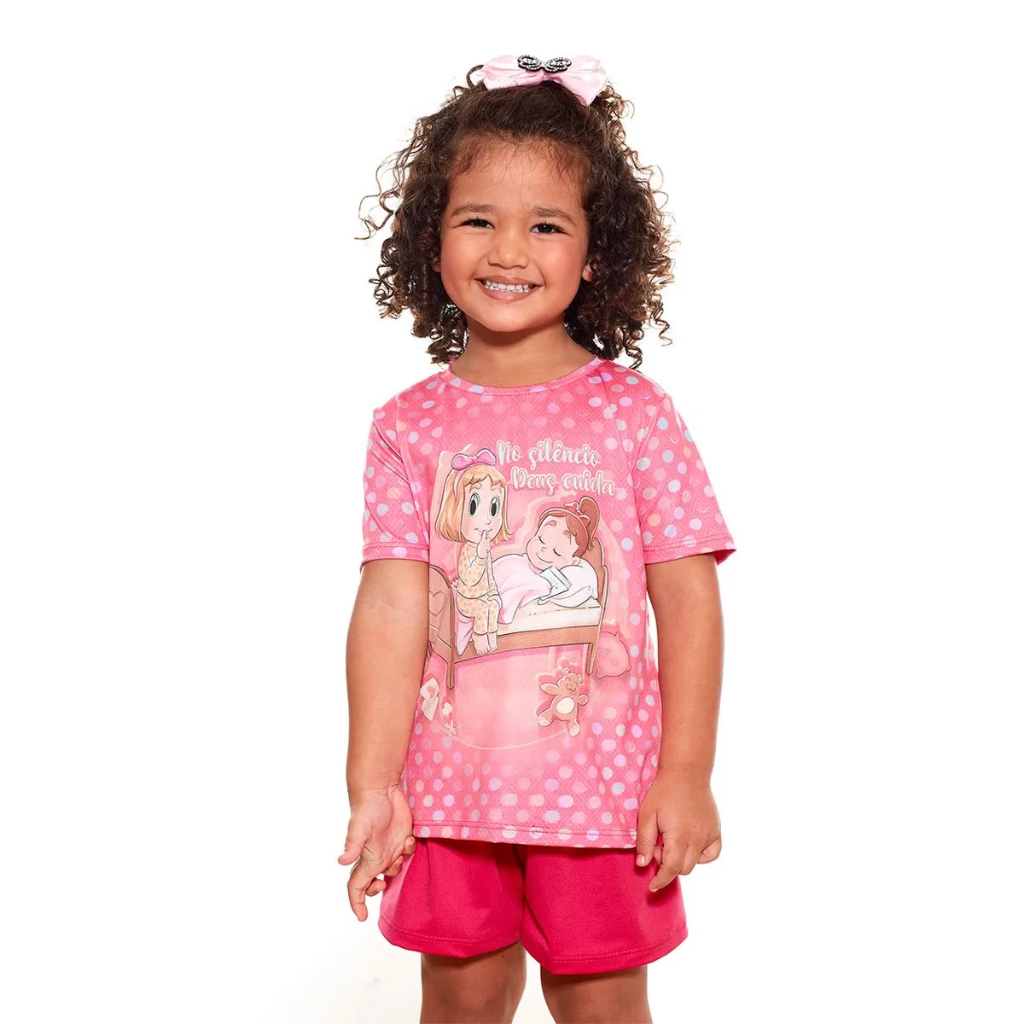 Pijama infantil No silêncio Deus cuida