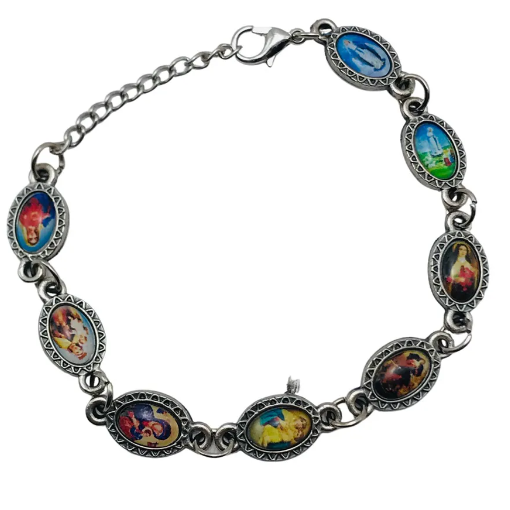 Pulseira Proteção Santos Católicos Niquel
