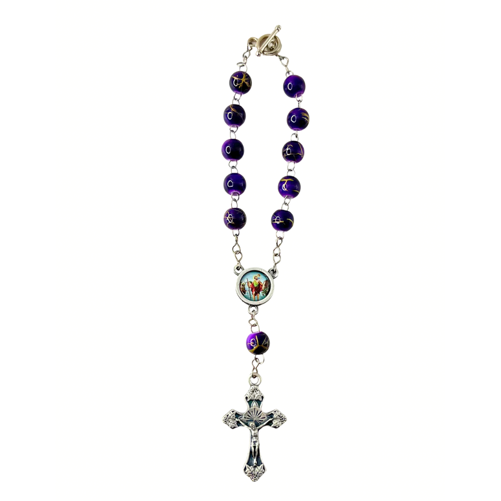 Hematite Stainless Steel Car Decade Rosary