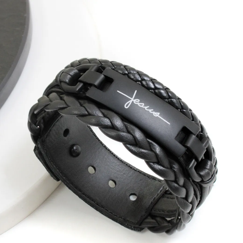 Bracelete De Couro - Jesus