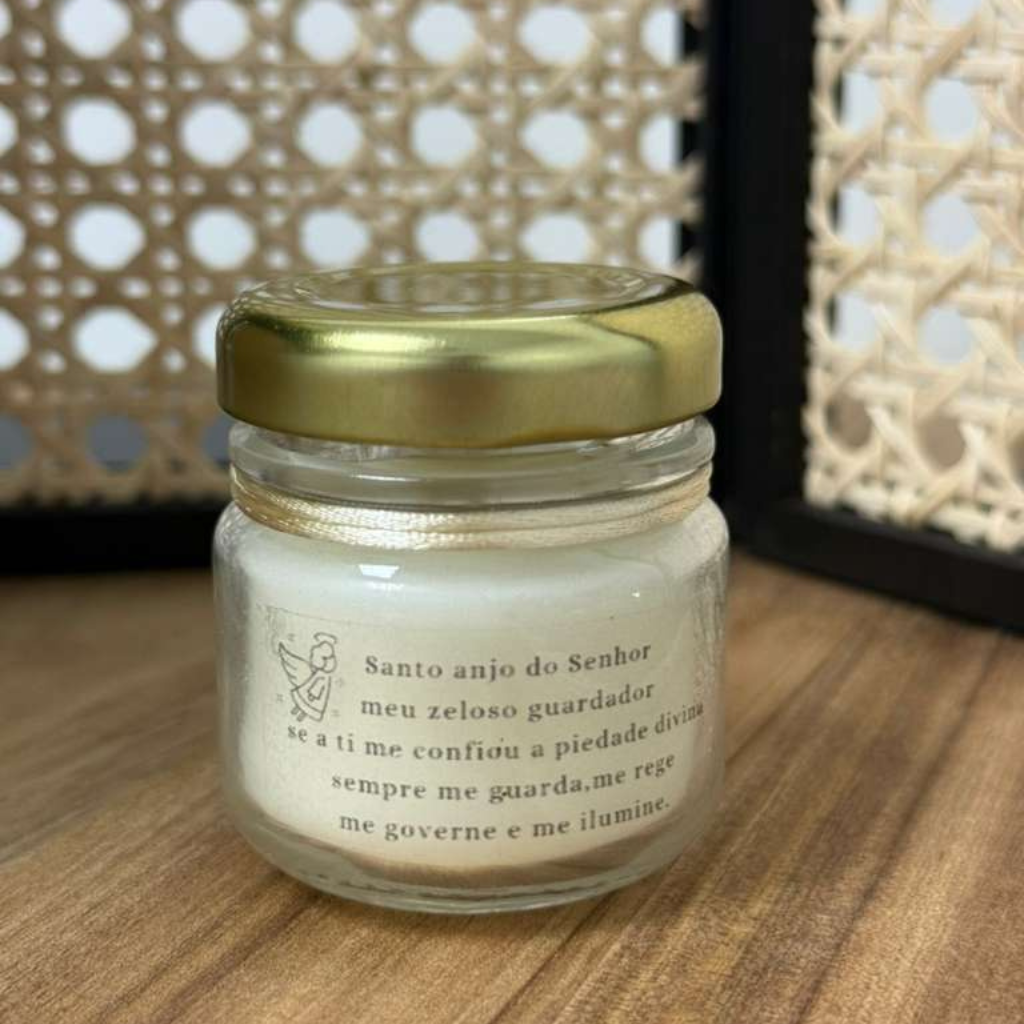 Lembrancinhas de Fé Velas Religiosas em Pote de Vidro 5cm