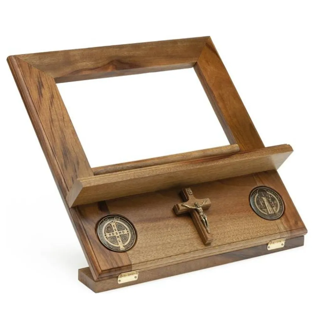 Wooden Bible Stand with Adjustable Height - Saint Benedict