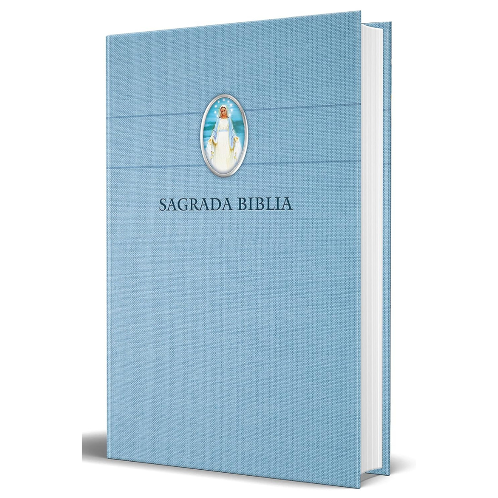 Biblia Católica en Español – Virgen Milagrosa (Capa Azul)