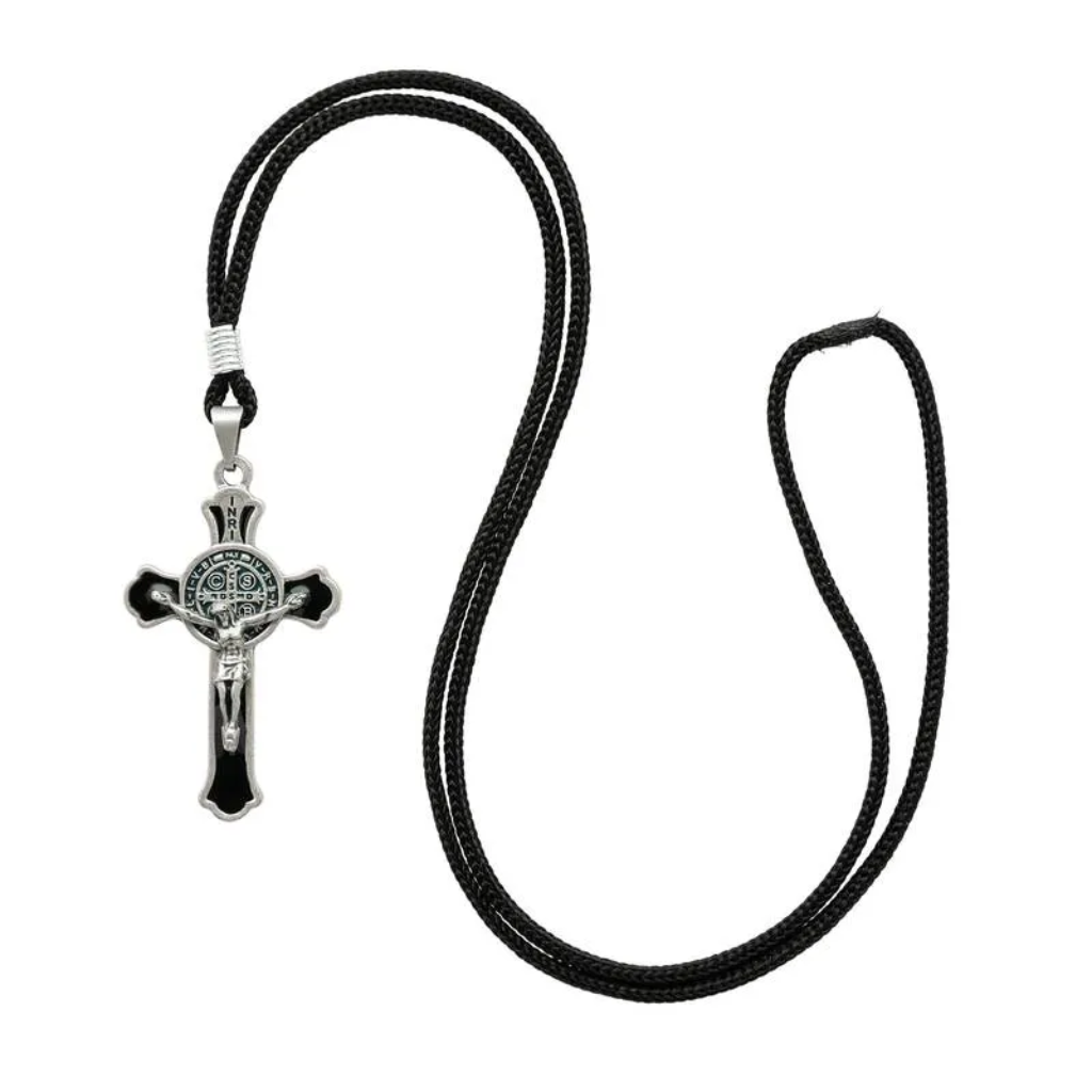 Colar Cordão Crucifixo Cruz São Bento