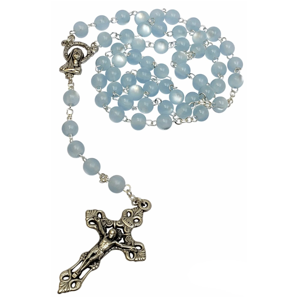 Terço Perolado Azul