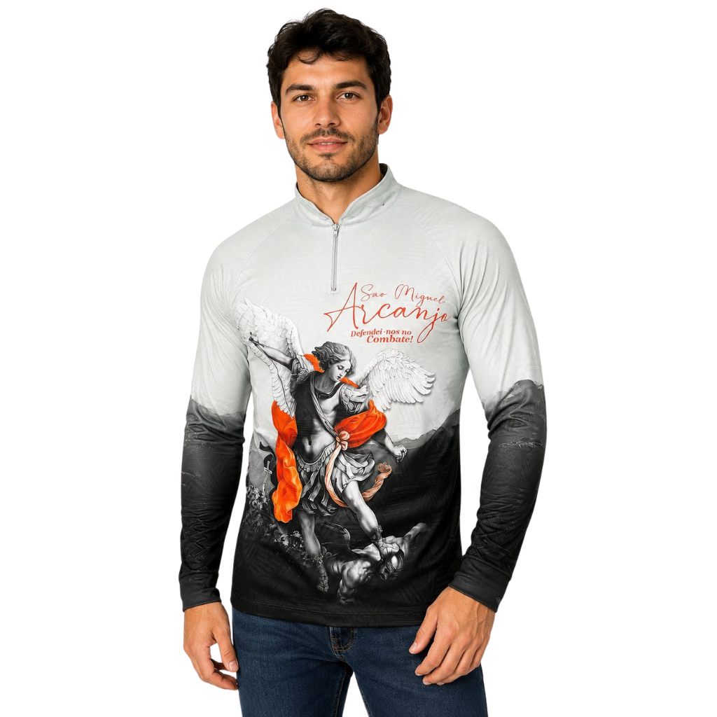 Camiseta São Miguel Arcanjo - Masculina Manga Longa