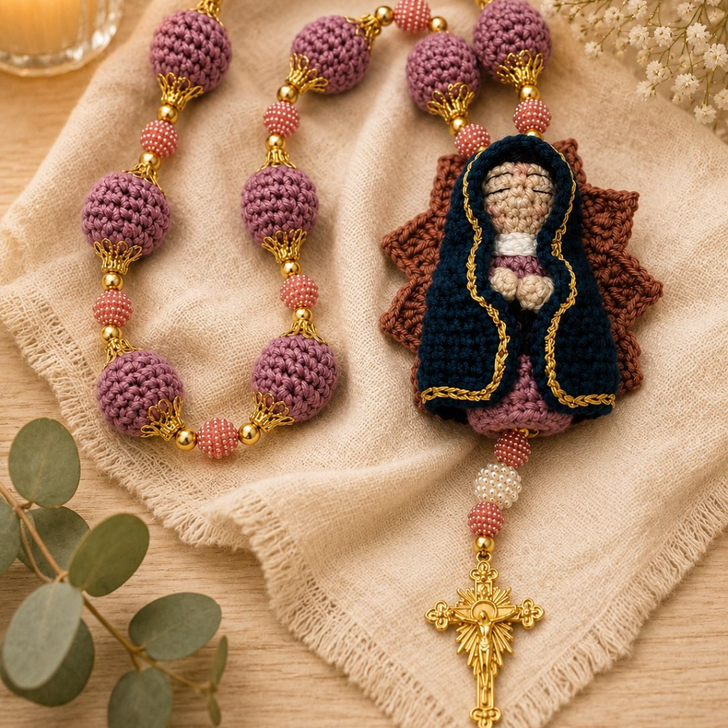 Dezena de Crochê - Guadalupe - Rosa