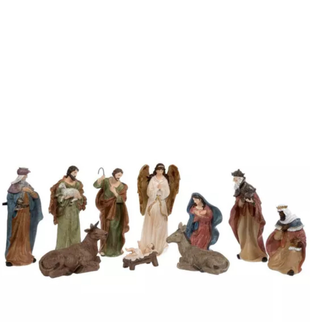 Presépio Tradicional 10 Peças – Detalhes Ricos e Cores Suaves