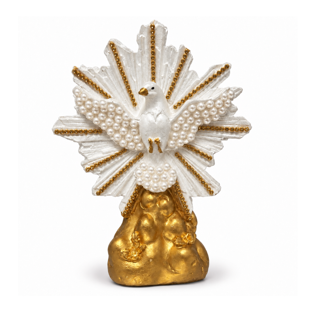 Imagem Divino Espirito Santo Perola com Stras - 19 cm