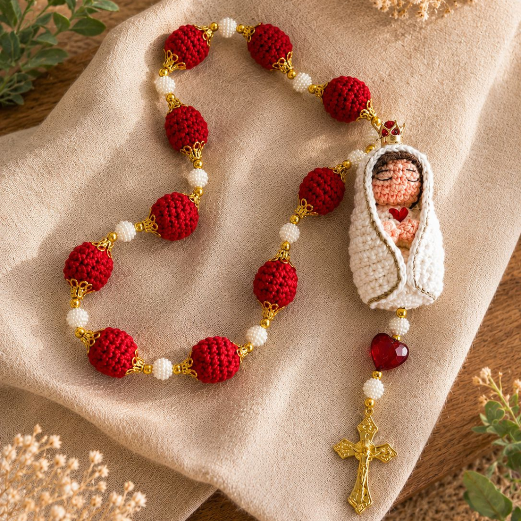 Dezena em crochê de Nossa Senhora de Fátima