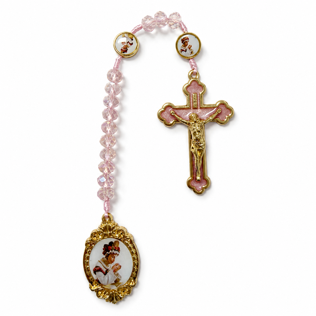 Marcador de Bíblia - Nossa Senhora de La Salette - Cristal Rosa