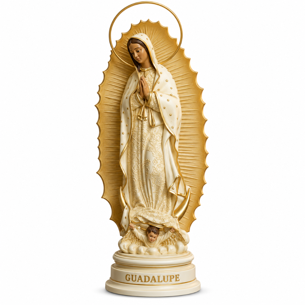 Nossa Senhora de Guadalupe Marfim com Auréola 25 cm