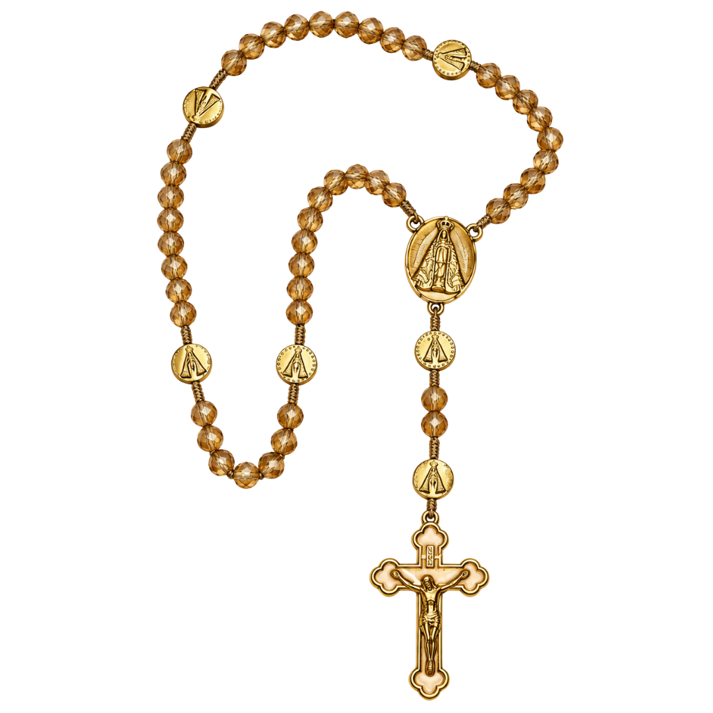 Terço de Nossa Senhora Aparecida - Cristal Champanhe