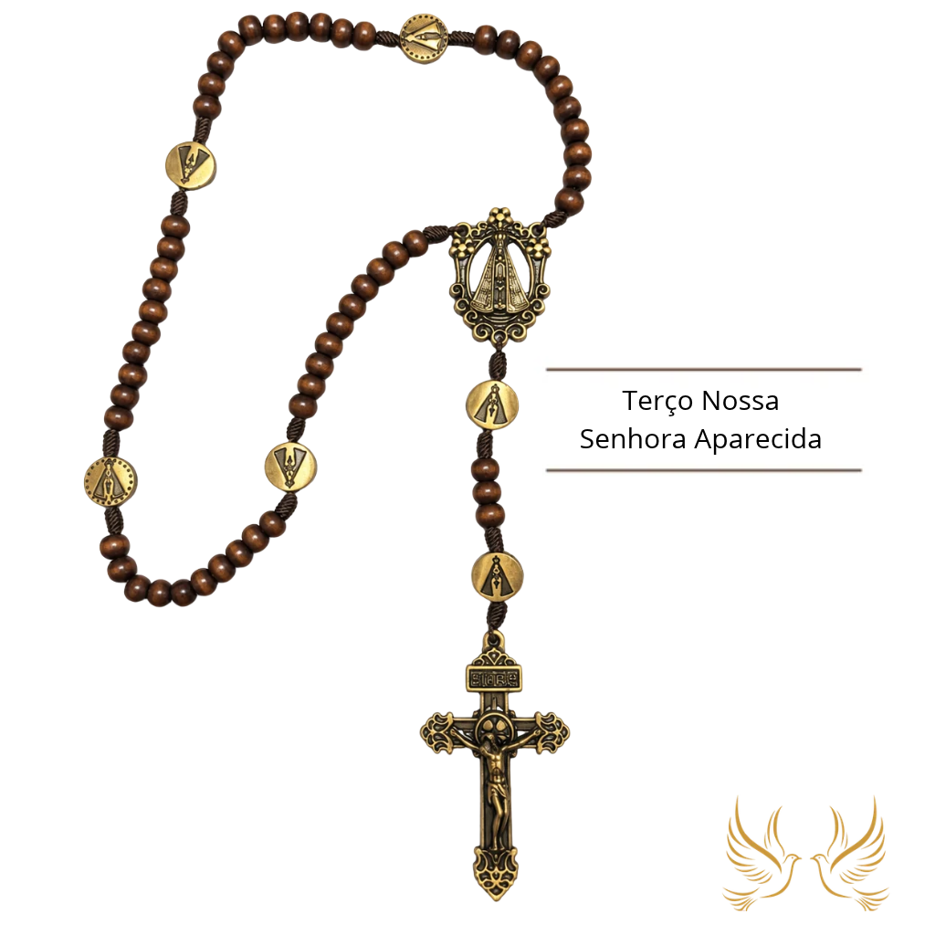 Terço de Nossa Senhora Aparecida - Crucifixo Ornamentado