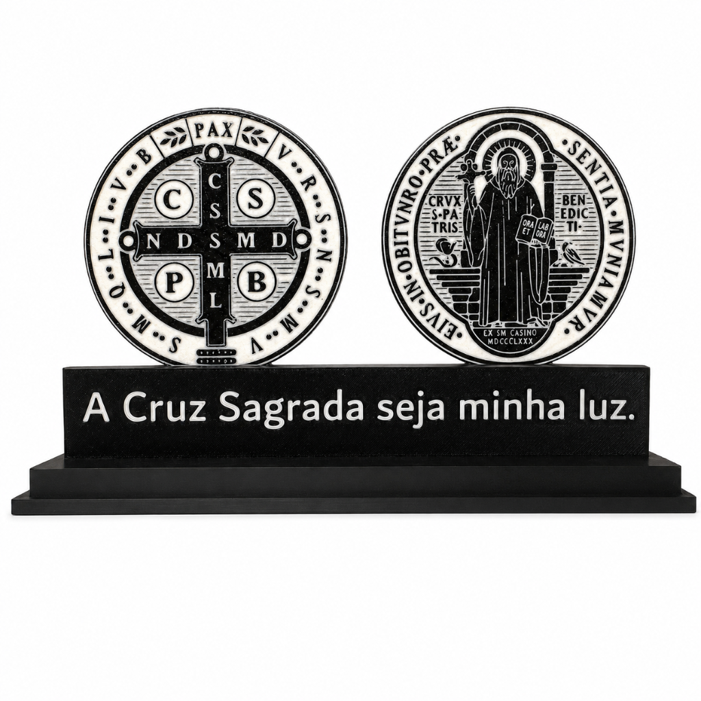 Ornamento Decorativo São Bento em Impressão 3D – 20 x 12 cm