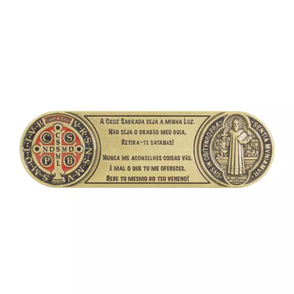 Medalha de São Bento com Oração Ouro Velho