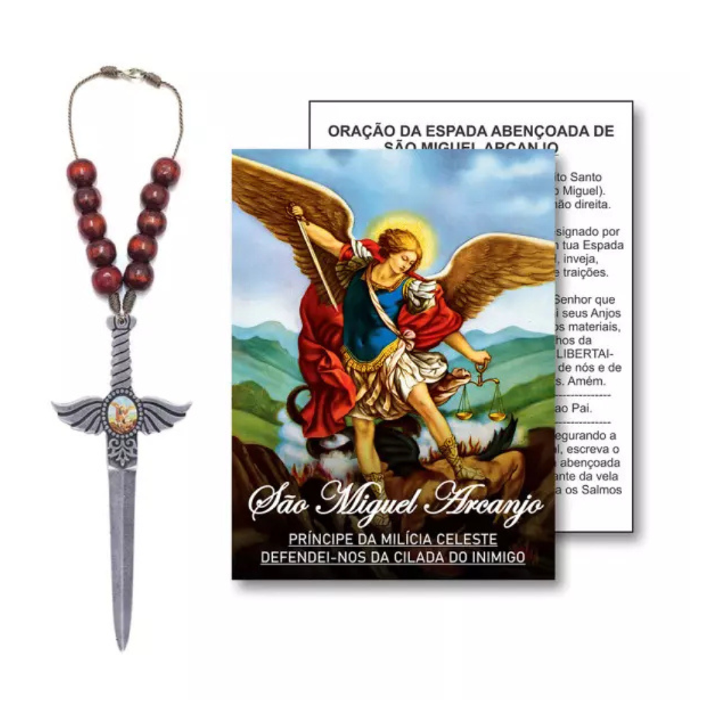 Dezena Espada de São Miguel Arcanjo Prata Velha