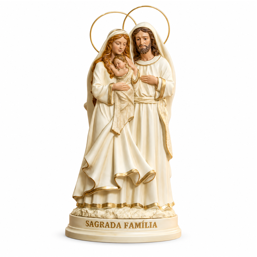 Sagrada Família Marfim com Auréola 25cm
