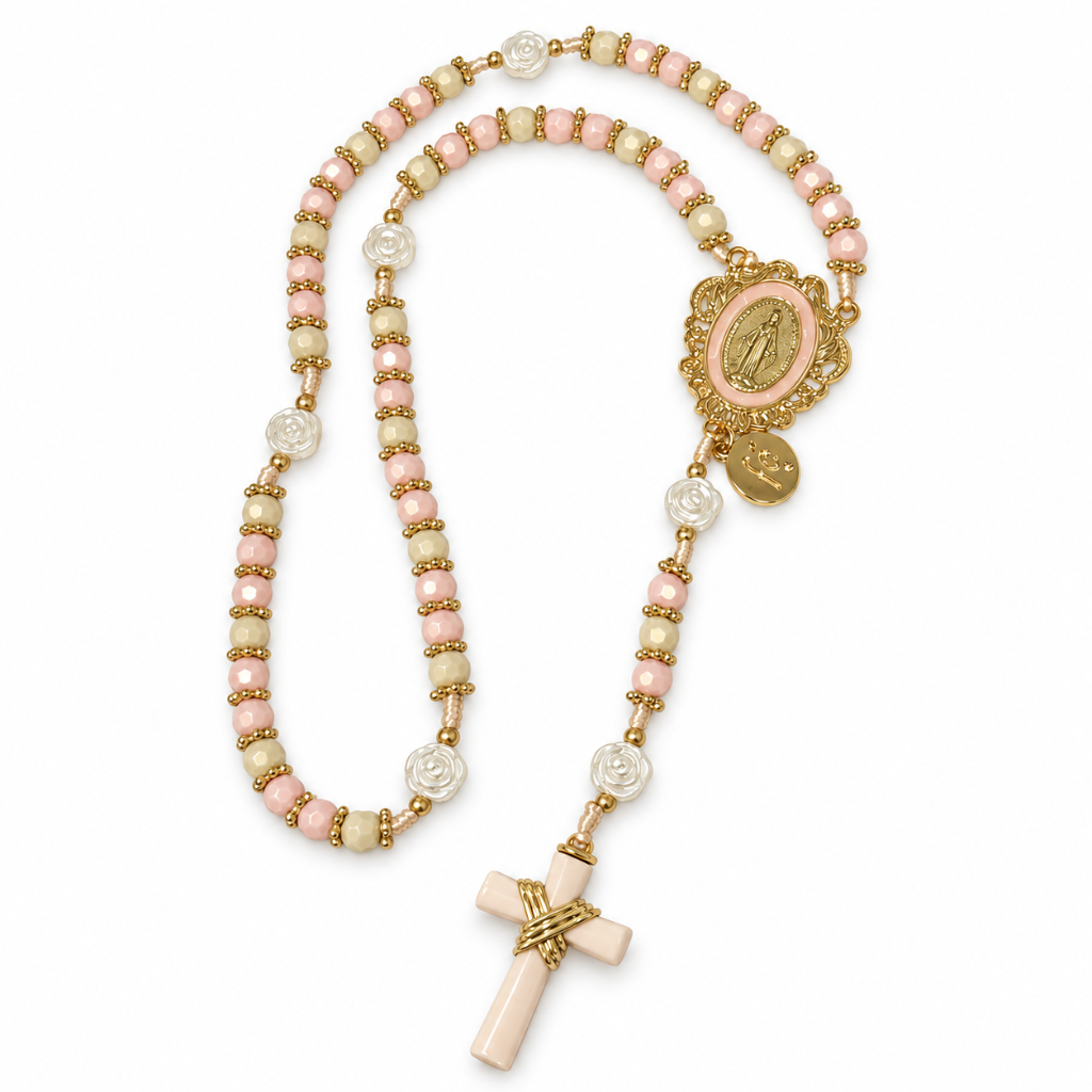Terço Nossa Senhora das Graças Rosa e Pérola