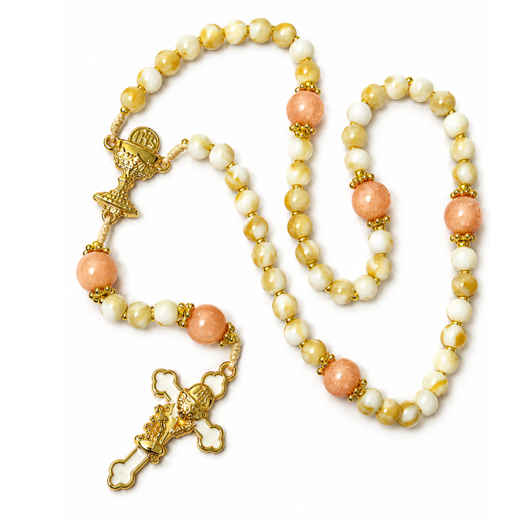 Terço Nossa Senhora Aparecida Rosa e Dourado