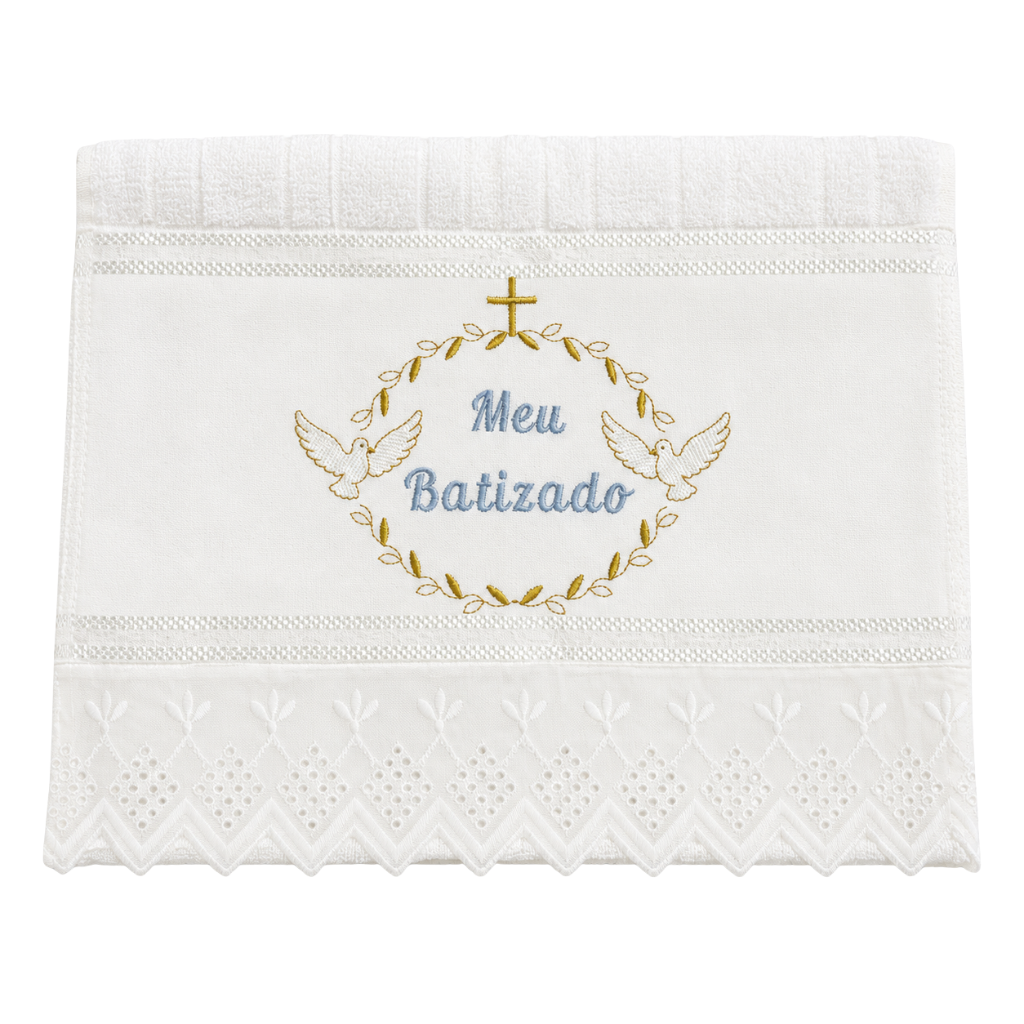Toalha de Batismo Masculina com Espírito Santo