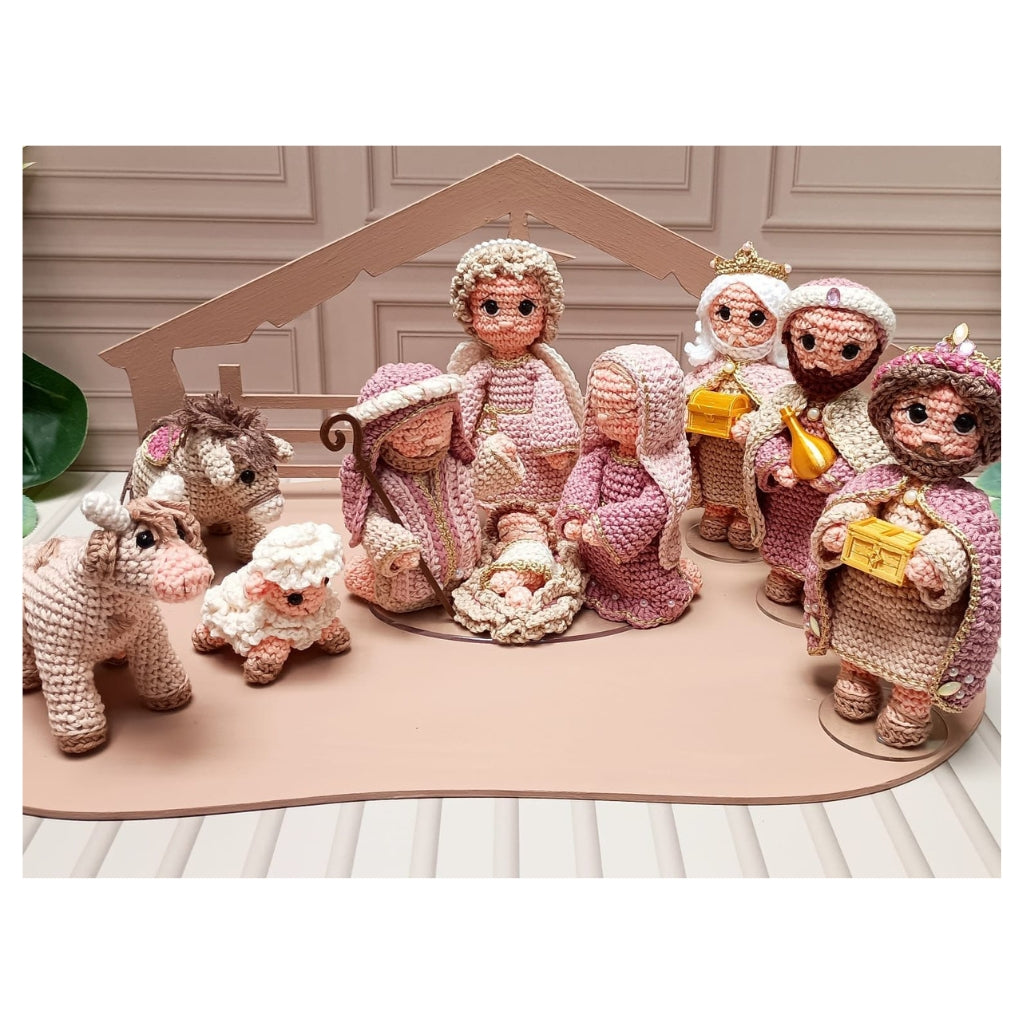 Handmade Crocheted Nativity Scene