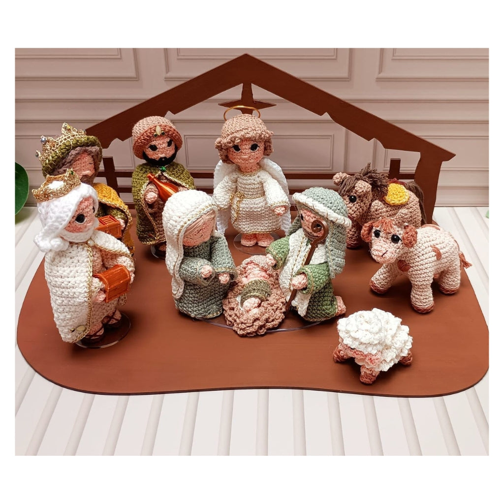 Handmade Crocheted Nativity Scene