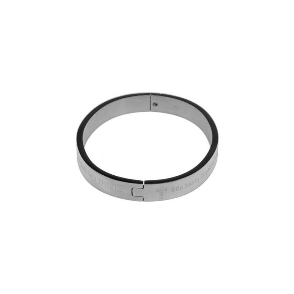 Bracelete Aço Inox - Oração de São Bento