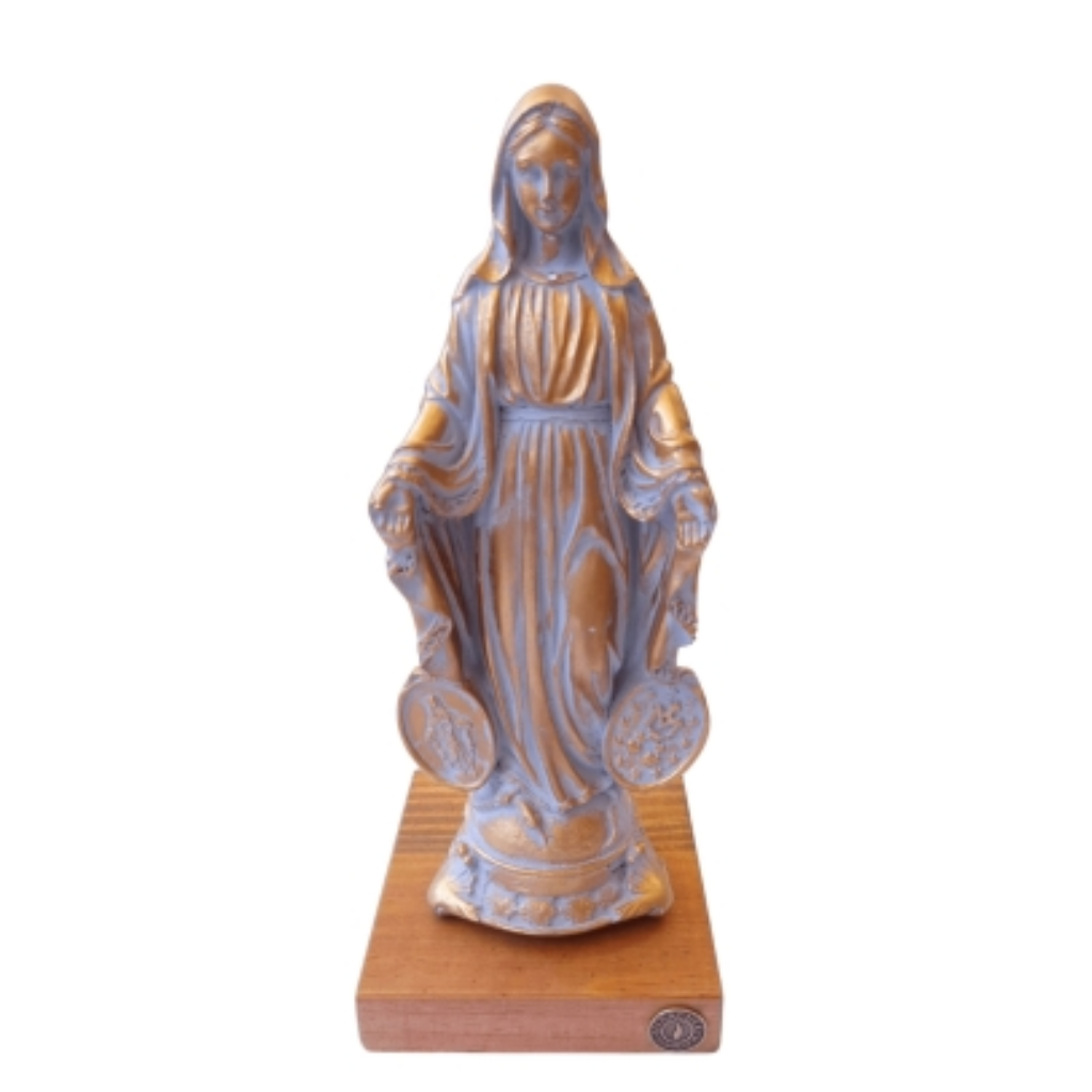Image of Our Lady of Grace in Oxi Gold color - 23 cm