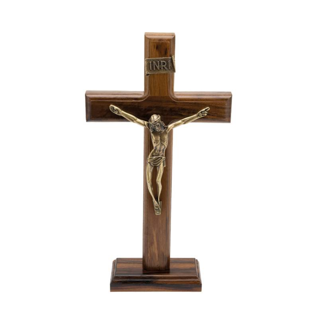 Crucifixo De Mesa/Parede Madeira 26cm