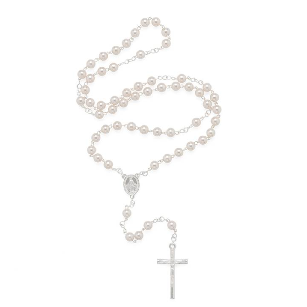 Cream Pearl Rosary of Our Lady of Grace 6mm