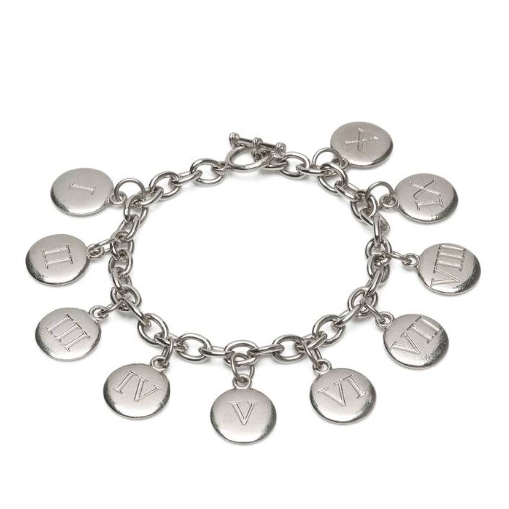 Pulseira Metal 10 Mandamentos Prata Velha Níquel
