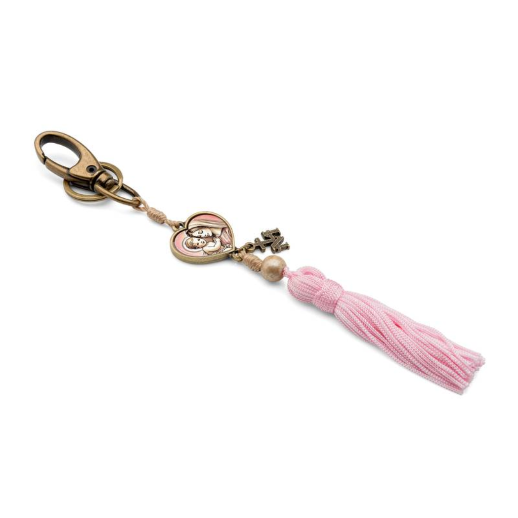 Llavero Madre de Todas las Madres con Pompón Rosa Claro