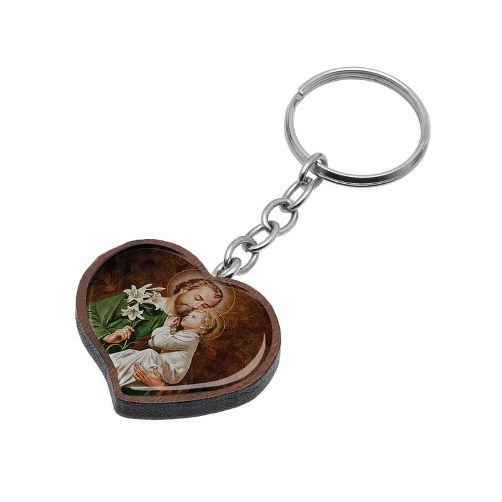 Llavero de madera en forma de corazón de São José
