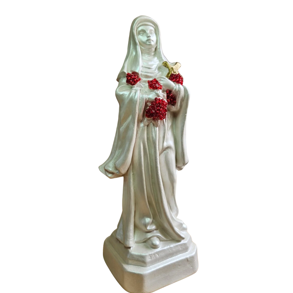 Santa Terezinha – 20 cm | Pintura Branca Perolada com