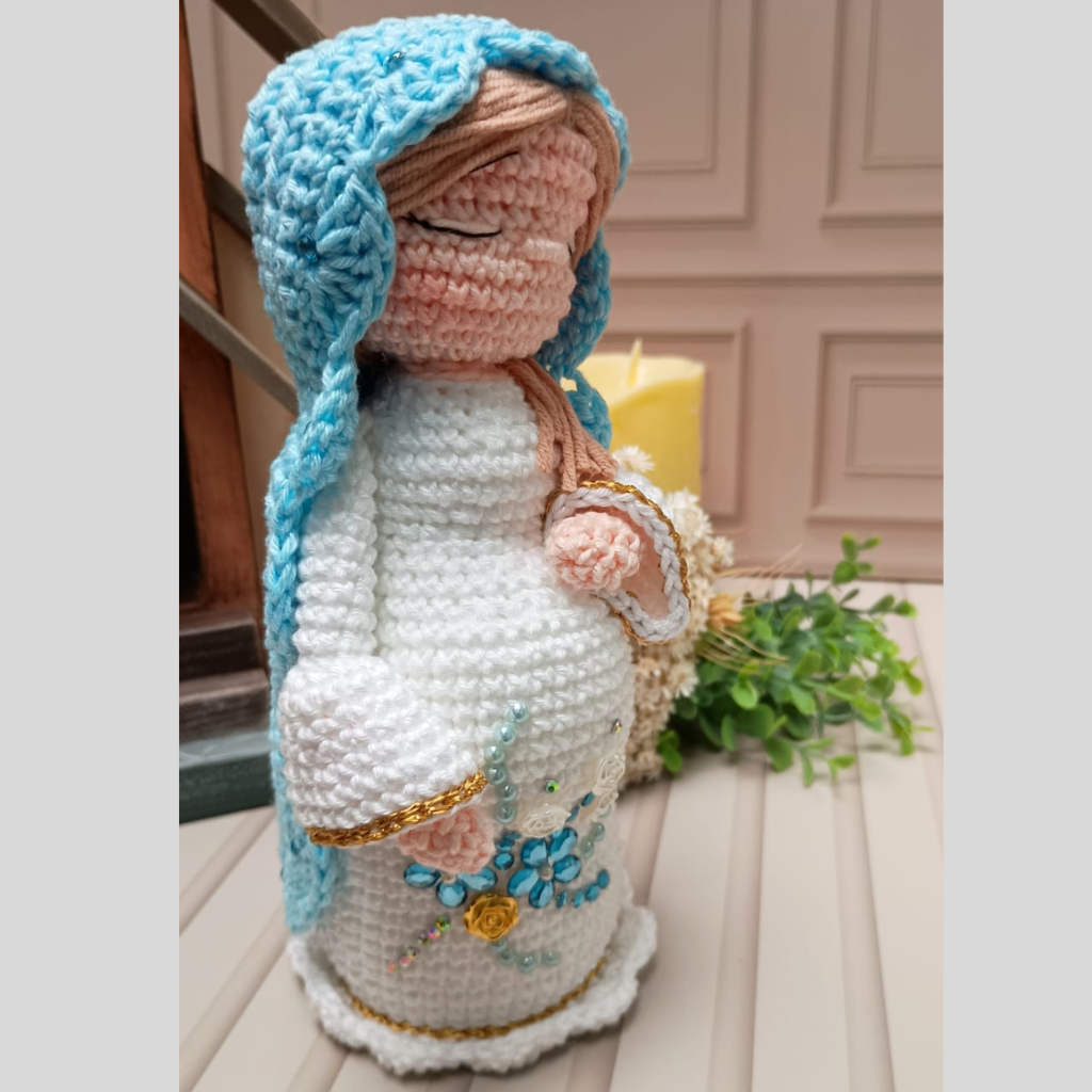 Nossa Senhora Grávida - 18cm - Crochê