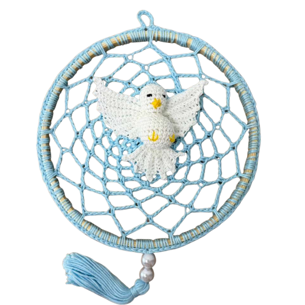Holy Spirit Blue Crochet Mandala