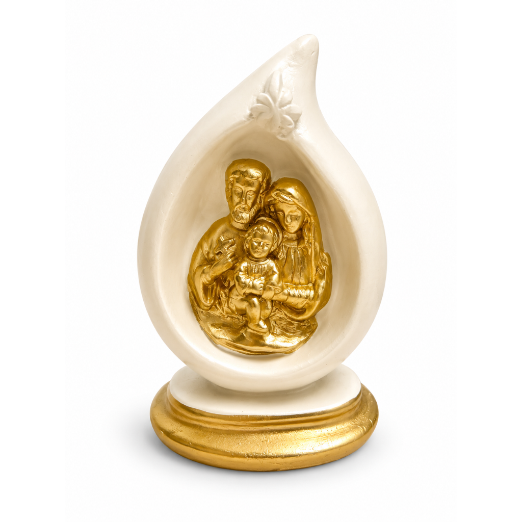 Gota Sagrada Família Perolada Com Dourado + 15cm