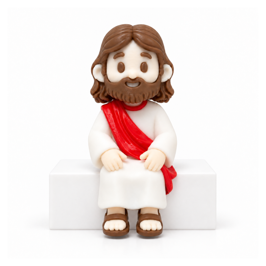 Mini Jesus Sentado em Impressão 3D - 5,5cm